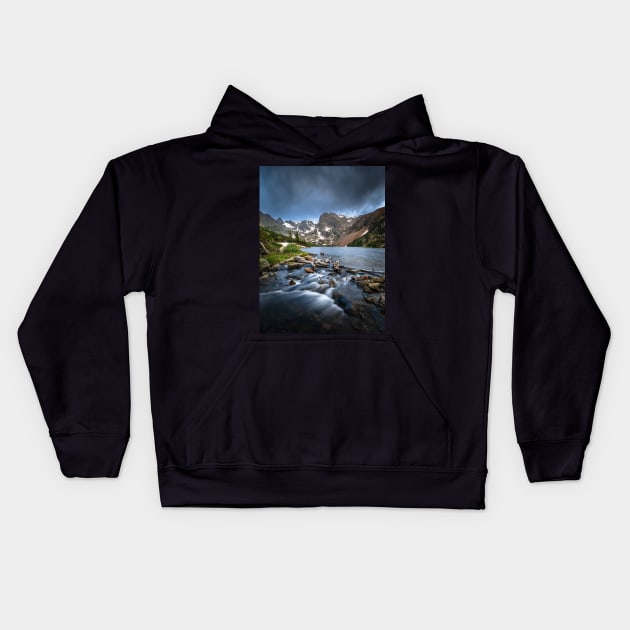 Lake Isabelle Alpine Beauty Kids Hoodie by ElevatedCT